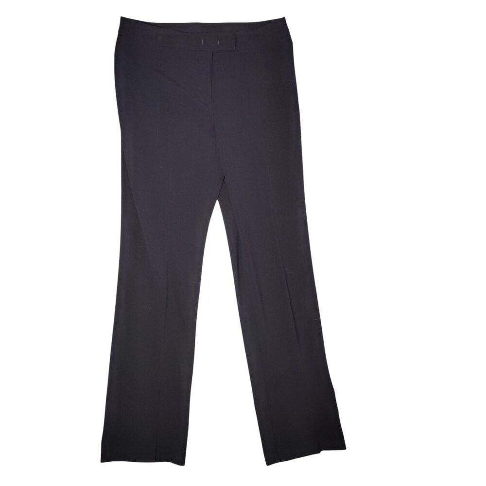 Anne Klein Black Mid Rise Straight-Leg Career Office Dress Pants 8